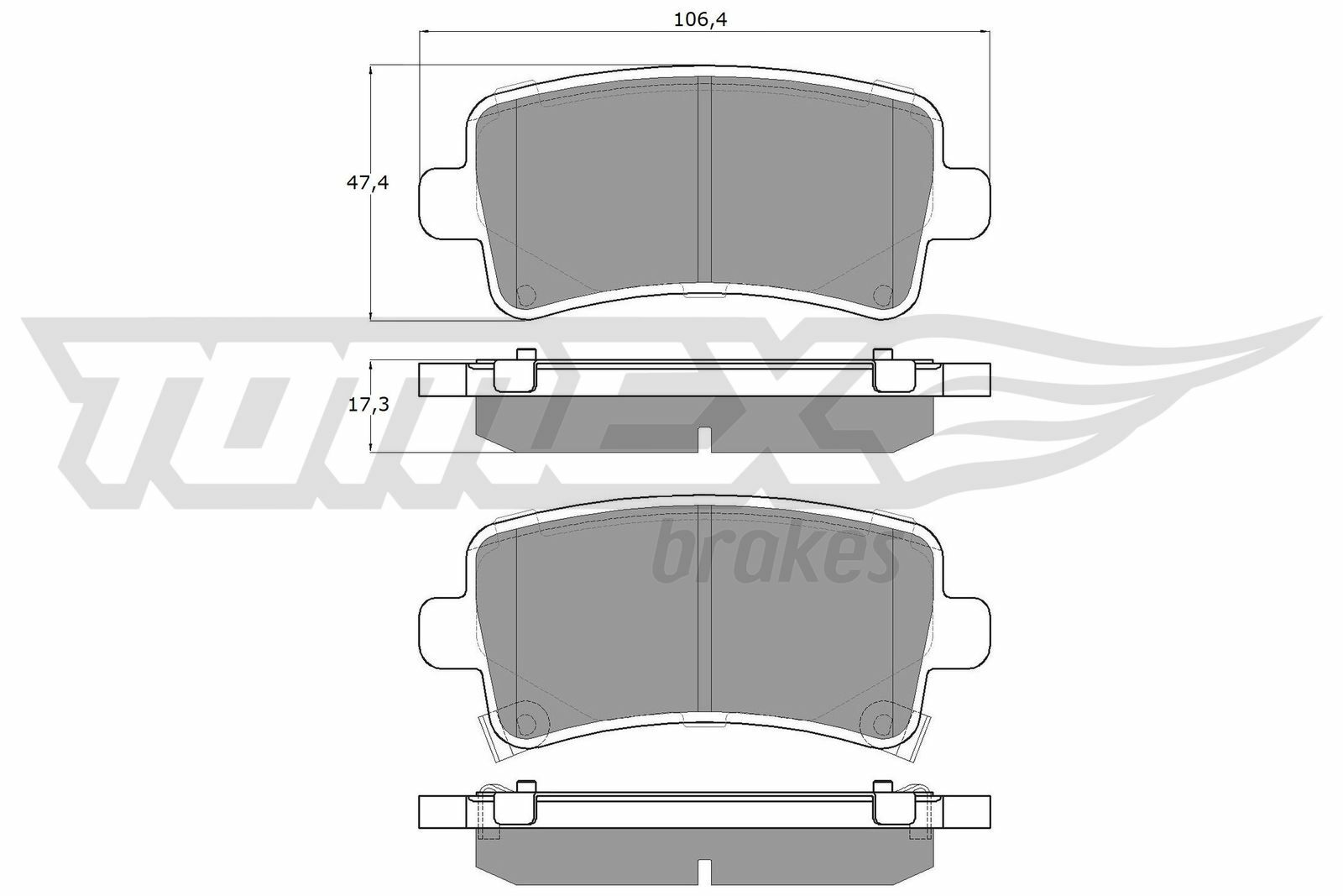 Sada brzdových destiček, kotoučová brzda TOMEX Brakes